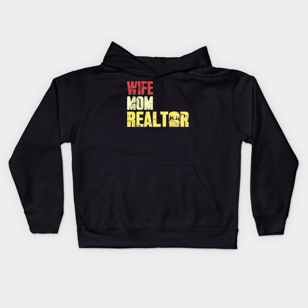 Wife mom realtor Kids Hoodie by captainmood